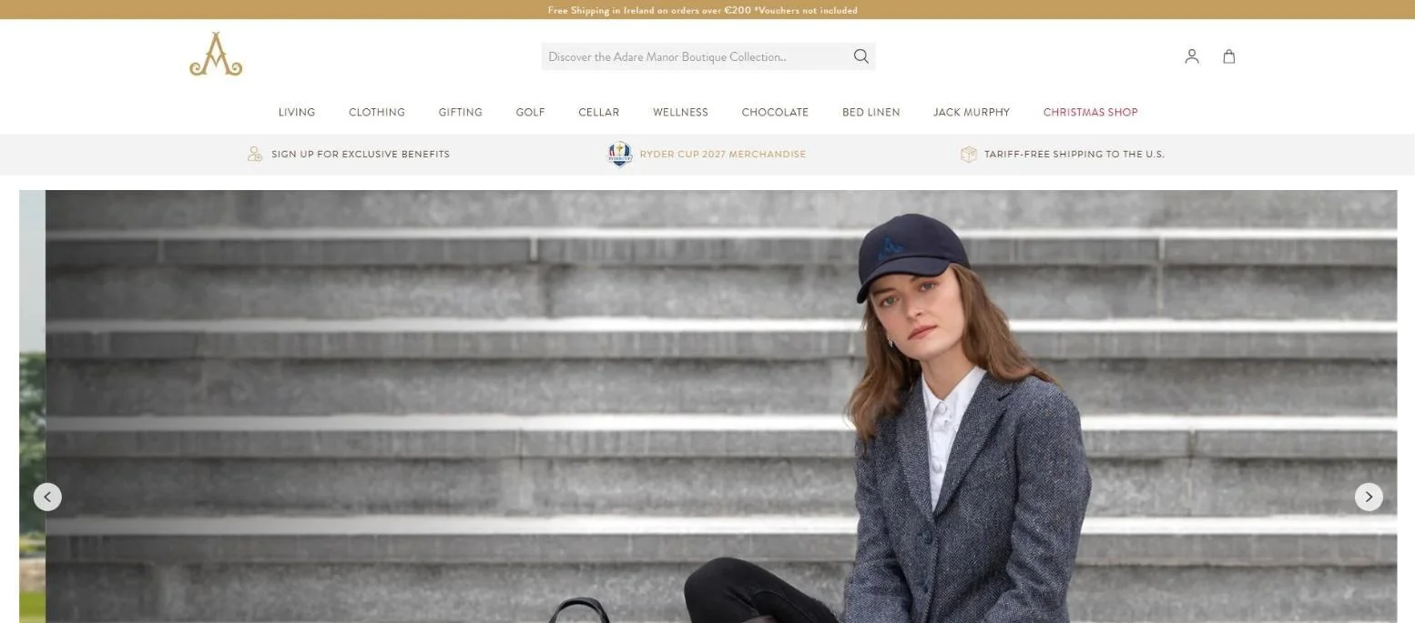 Adare Manor Online Boutique · Homepage