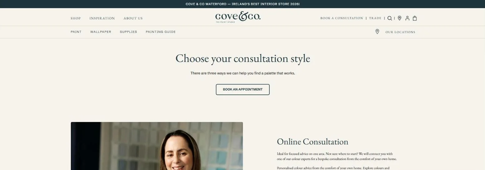 Cove & Co. · Consultations page