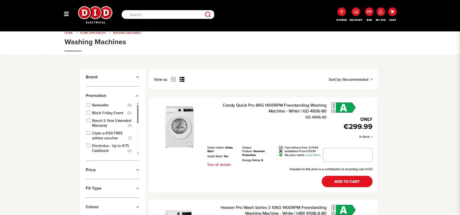 DID Electrical · Listagem de produtos