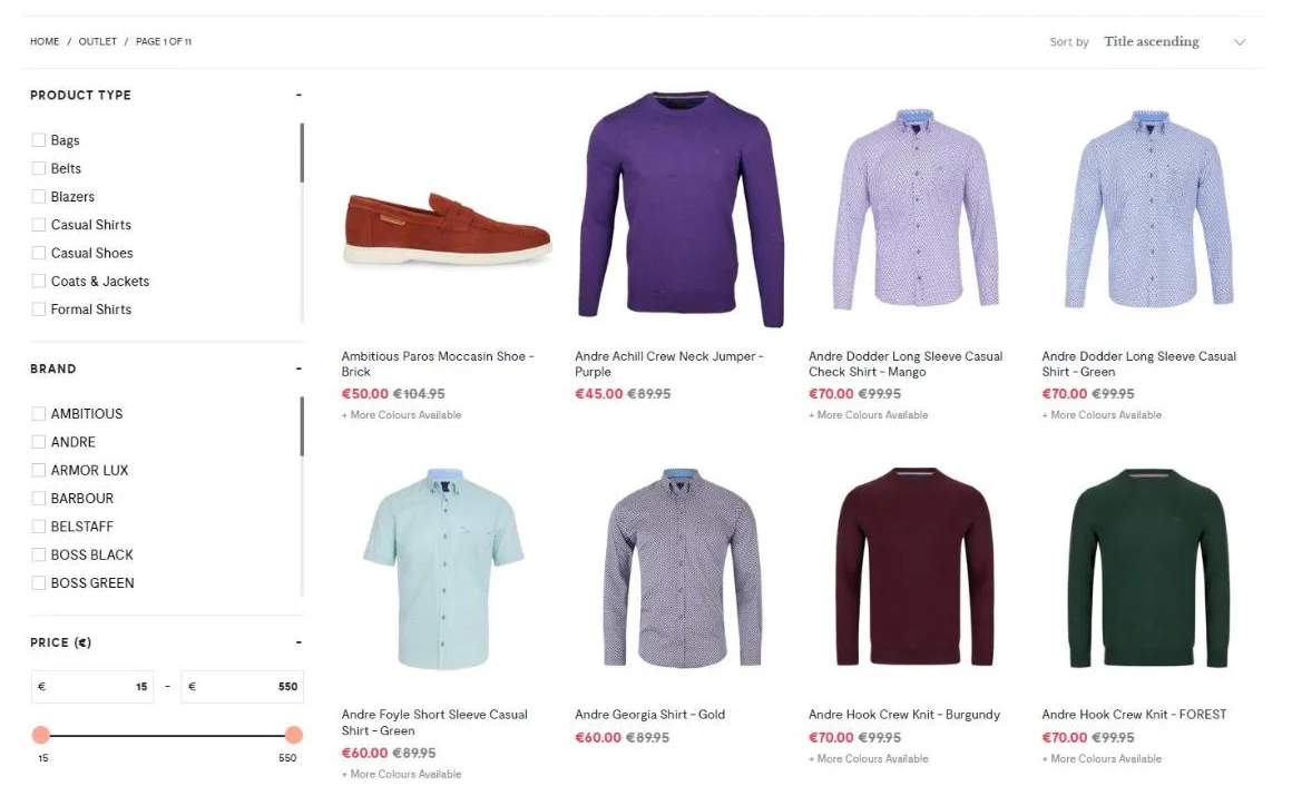 Galvin for Men · Collection page