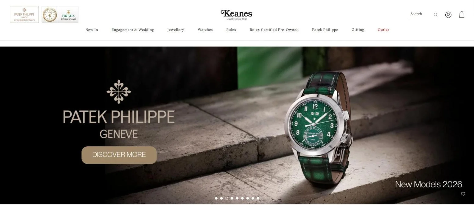 Keanes Jewellers · Homepage