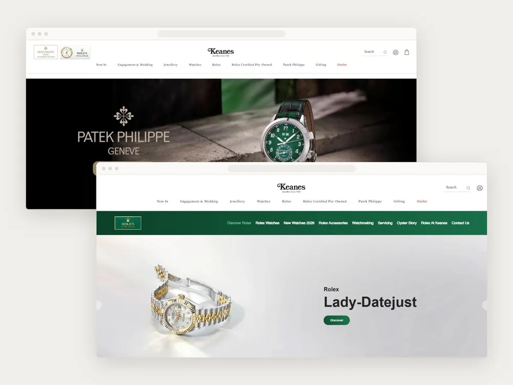 Loja Keanes em Shopify