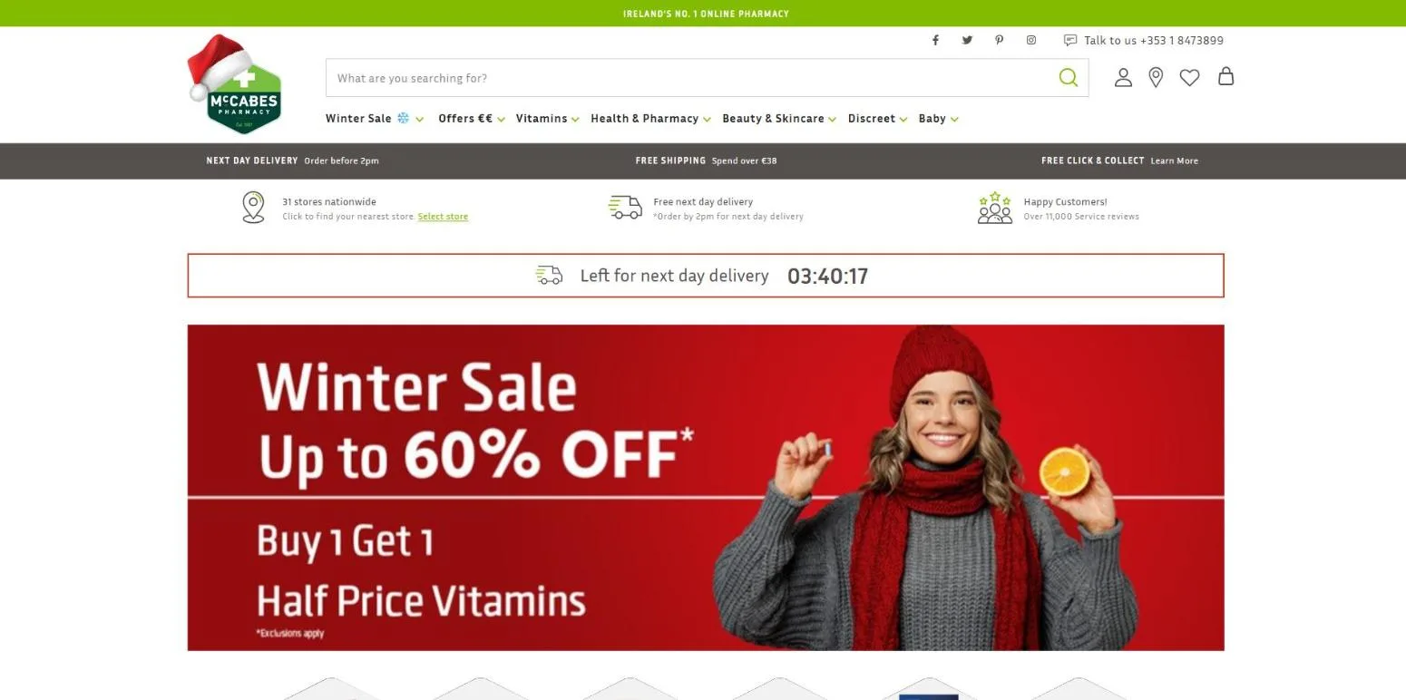 McCabes Pharmacy · Homepage · January 2024, via the web archive